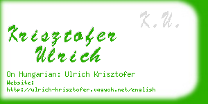 krisztofer ulrich business card